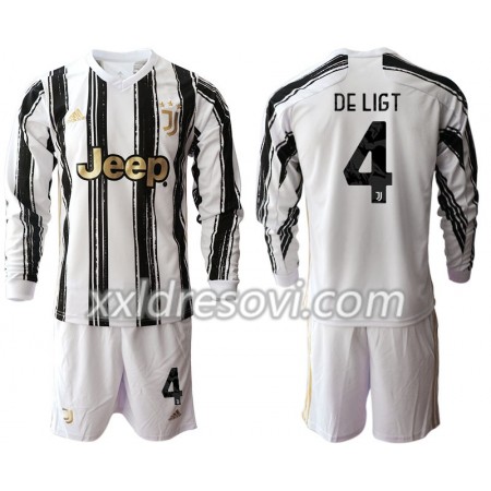 Juventus Matthijs de Ligt 4 Domaći Dječji Komplet Dresovi za Nogomet 2020-2021 Dugim Rukavima (+ kratke hlače)